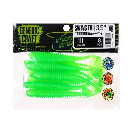 The soft bait Geneeric Craft Swing Tail, color 111, 8.8 cm, 8 pcs.-1