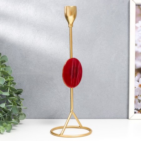 Summary Metal for 1 candle "Marble circle. Pink sunset" Gold 29x9.5x9.5 cm-2