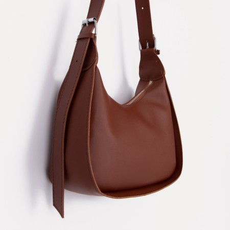 Cross-Bodi Bag on a zipper, brown color-1