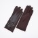 Gloves are female, dimensionless, without insulation, brown color