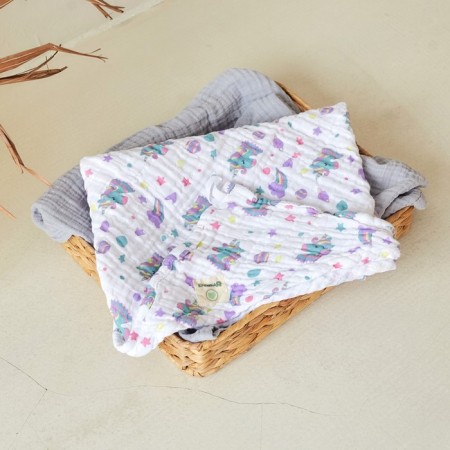 Towel Corner Muslim crumb I “Unicorns”, 75x75 cm, 100% cotton, 3-p, 180 g/m2