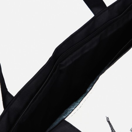 Schoper on a zipper with a lining, white/black color-2