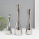 Ceramics candlestick for 1 candle "wave" d = 2.5 cm, silver, set 3 pcs h = 20, 25 and 30 cm