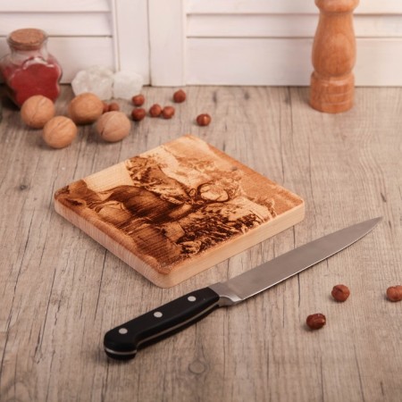 Board from the massif “deer”, square, 18 × 18 cm-1