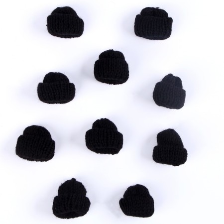 Knitted hat knitted, set 10 pcs., Black color-1