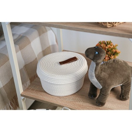 Basket for storage branded handmade shade “Bell”, 25 × 25 × 13.5 cm, small, white color-4