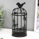 Climb metal 1 candle "Bird and a cage with butterflies" black 21.5x10x10 cm