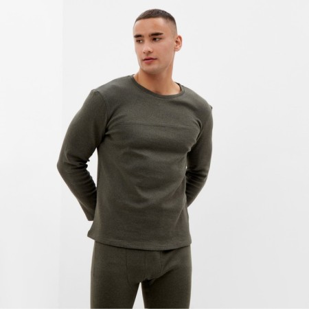 Set of men's thermo (longshit, trousers) minku color khaki, river 48-6