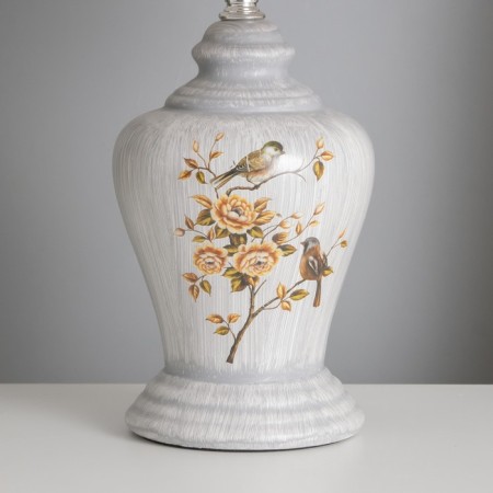 Table lamp "Bird in the flower garden" gray E14 220V 35x24.5x24.5 cm-3