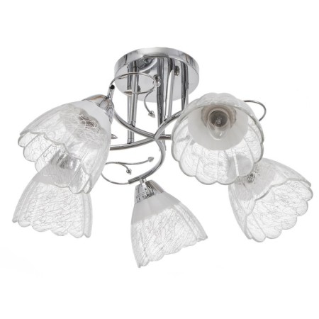 Economic Service light peony 5x60W E27, chrome 48x48x21 cm