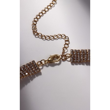 Choker "ice" tie, white color in gold, 27 cm-2
