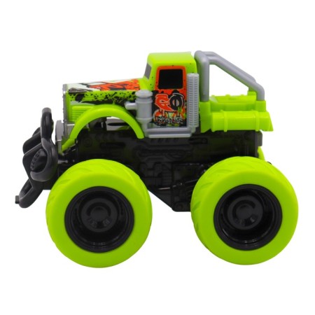 Friction Funky Toys Machine "Fur", with crash effect, 4x4, green color-1