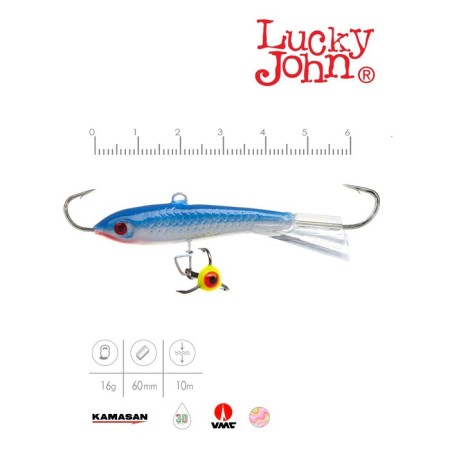 Balancir Lucky John Classic 6 + tee, 6 cm, color 15h blister-1
