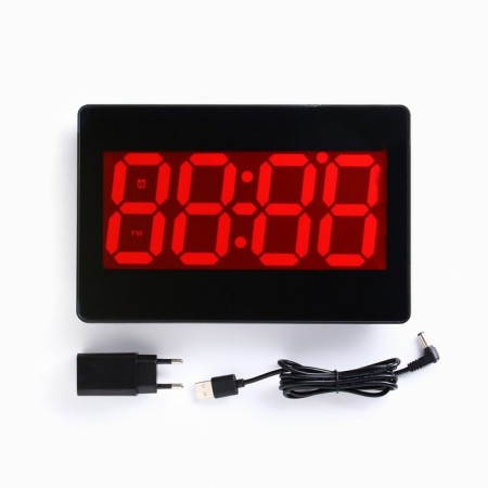 Electronic wall clock, desktop "Solomon", an alarm clock, 15.5 x 23.5 cm, red numbers-2