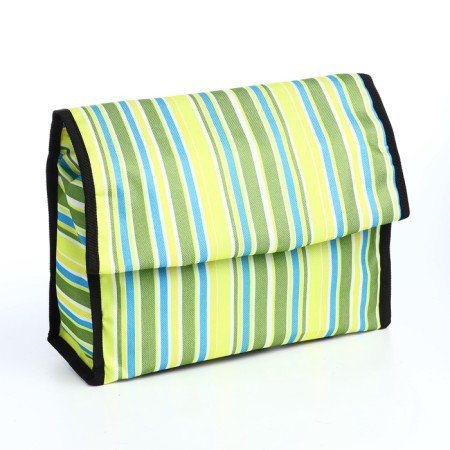 Folding bag on Velcro, 2 wheels, green color-3