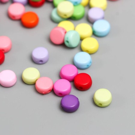 Beads for creativity plastic "Bright circles" set 20 grams 0.4x0.7x0.7 cm-1