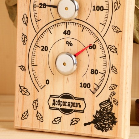 Thermometer-gigrometer "with a light steam", wood-2