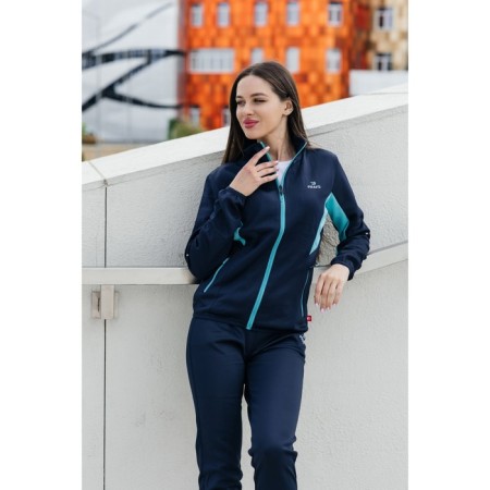 Sports Fomen's costume, size 48, dark blue color, turquoise-7