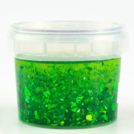 Slime "Glass" with green sparkles of mica-6