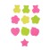 Block with a sticky edge "figures", 100 sheets, mini, fluorescent, 5 colors, mix