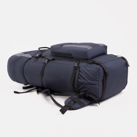 Tourist backpack, TAIF, 90 liters, cord department, outer pocket, 2 side nets, blue/gray color-2