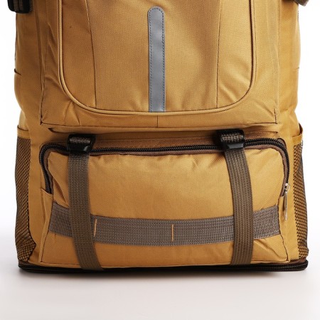 A backpack with a lightning with an increase, 75l, 5 external pockets, sand color-7