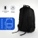 Youth backpack from textiles on lightning, 4 pockets, black/blue color