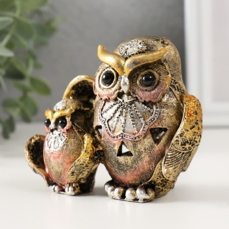 Polystone souvenir "Two eagle owl with a pattern on the neck" MIX 5x11.5x9.2 cm-4