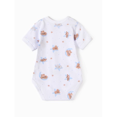 Body children's with short sleeve "Dream", Milk/Blue color, height 62-4