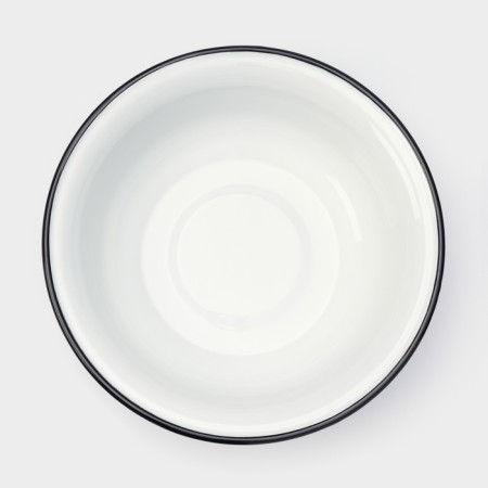 Enameled bowl, 4 l, d = 32 cm, without decolleys, induction, white color-1