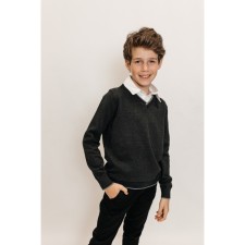 Jumper for boys, height 158-164 cm, dark gray color