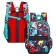 Youth backpack 43 x 29 x 18 cm, ergonomic back, Across 155, black/turquoise/multi-colored 155-2