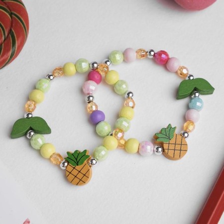 Bracelet Children's "Choselka" pineapple with leaflets, color mix