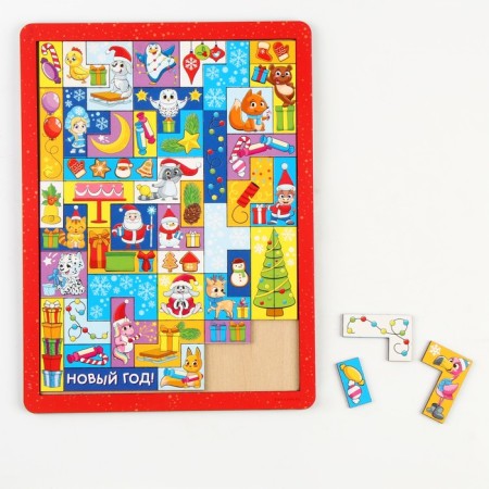 Wooden Tetris "New Year! Favorite holiday "-4