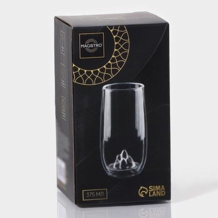 Glass glass with double walls Magistro "Mountains", 350 ml, 6.5 × 15 cm-8