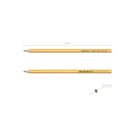 Pencil Chernographic Erichkrause Amber 100, HB, Grifel D = 2.2 mm, wood, hexagonal, in a tube-4