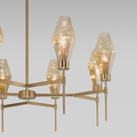 EUROSVET PRISM ceiling lamp 60143/8, E14, 8x60W, 900x900x680 mm, brass color-1