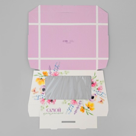 Confectionery packaging, a box with lamination "watercolor flowers", 20 x 12 x4 cm-3