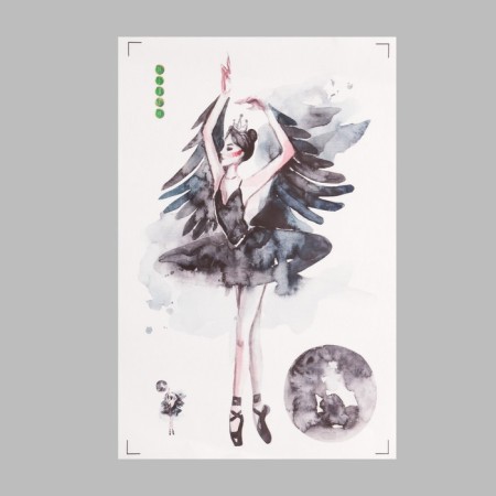 Sticker Plastic Interior Color "Ballerina - Black Swan" 30x45 cm
