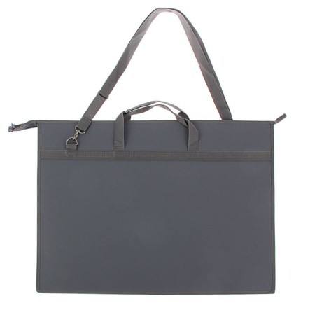 Folder for drawings and drawings A2, 650 x 480 x 50 mm, with handles, plastic, lightning from above, shoulder belt, gray