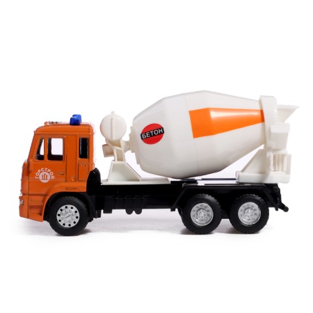 Metal truck "KAMAZ. Concrete mixer ", 1:54, inertial, white color-1