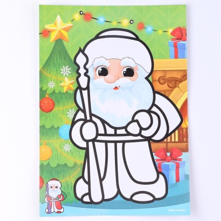 New Year's radiant fresco "New Year! Santa Claus ", 21 x 29.7 cm-2