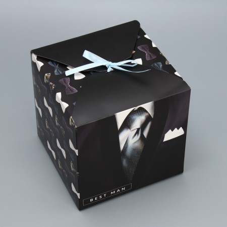 Gift folding box, packaging, "Gentleman", 18 x 18 x 18 cm-2