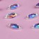 Rhound rhinestones “petal”, from organic glass, with holography, 7 × 15 mm, 50 pcs