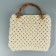 Handle for a bag, bamboo, half rings, 13.5 × 10.5 cm, beige color/gold