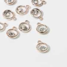 Circle-suspension “Circle” 1.6 × 1.2 × 0.2 cm, (set 10 pcs.), White color in gold