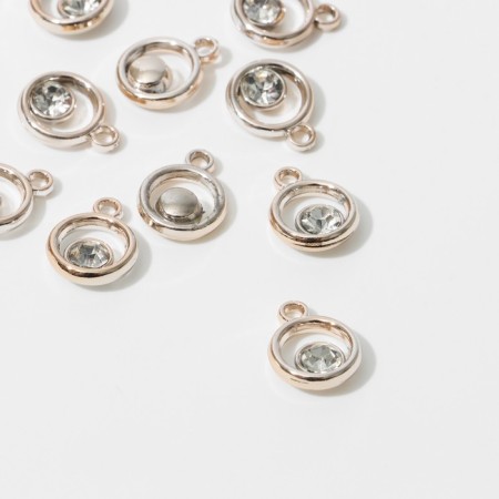 Circle-suspension “Circle” 1.6 × 1.2 × 0.2 cm, (set 10 pcs.), White color in gold