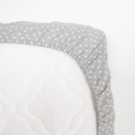 Sheet on the elastic band “Small stars”, size 60x120 cm, color gray color-3