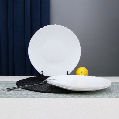 Donest plate Arya Home Shell, 6 pcs, white color