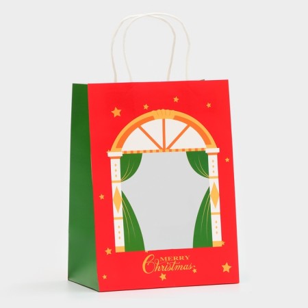 Gift package with the window "Theater" 19 x 26 x 13 cm, red-1